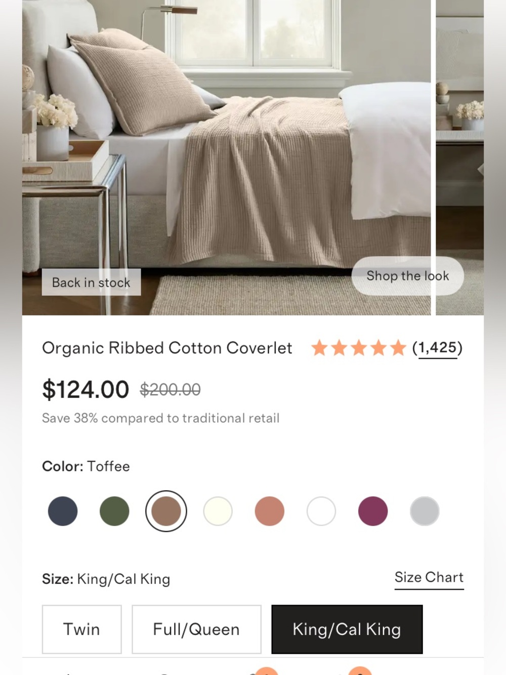 Quince Organic Cotton Coverlet King/Cal